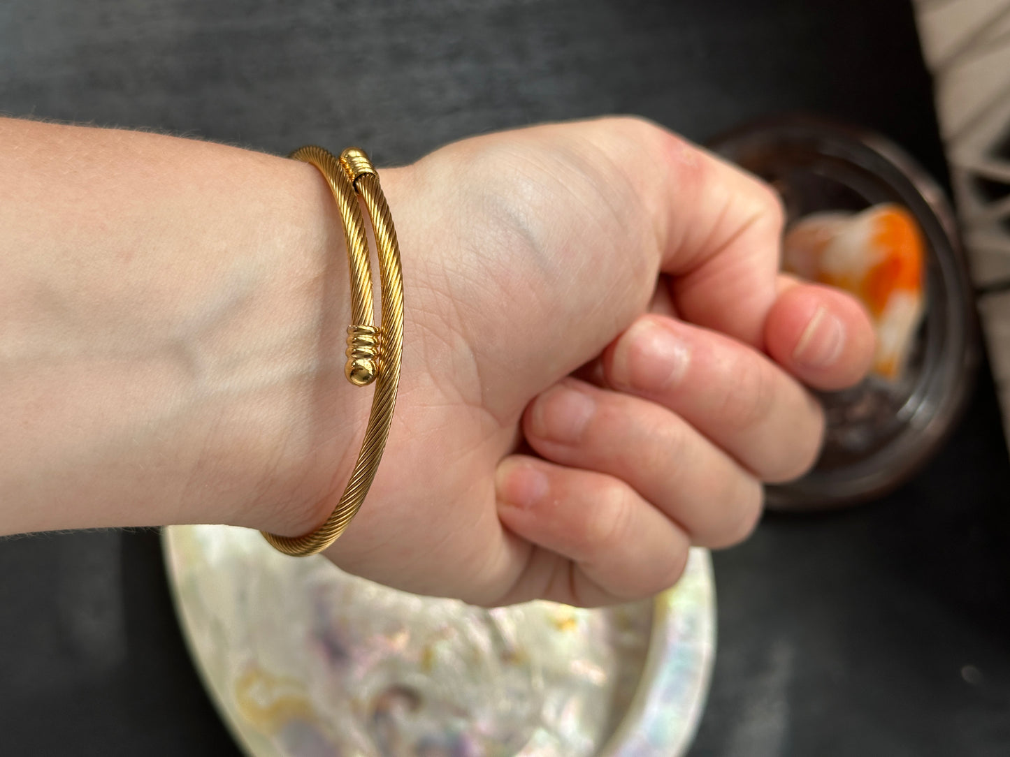 Round Stainless Steel Electroplating Bangle