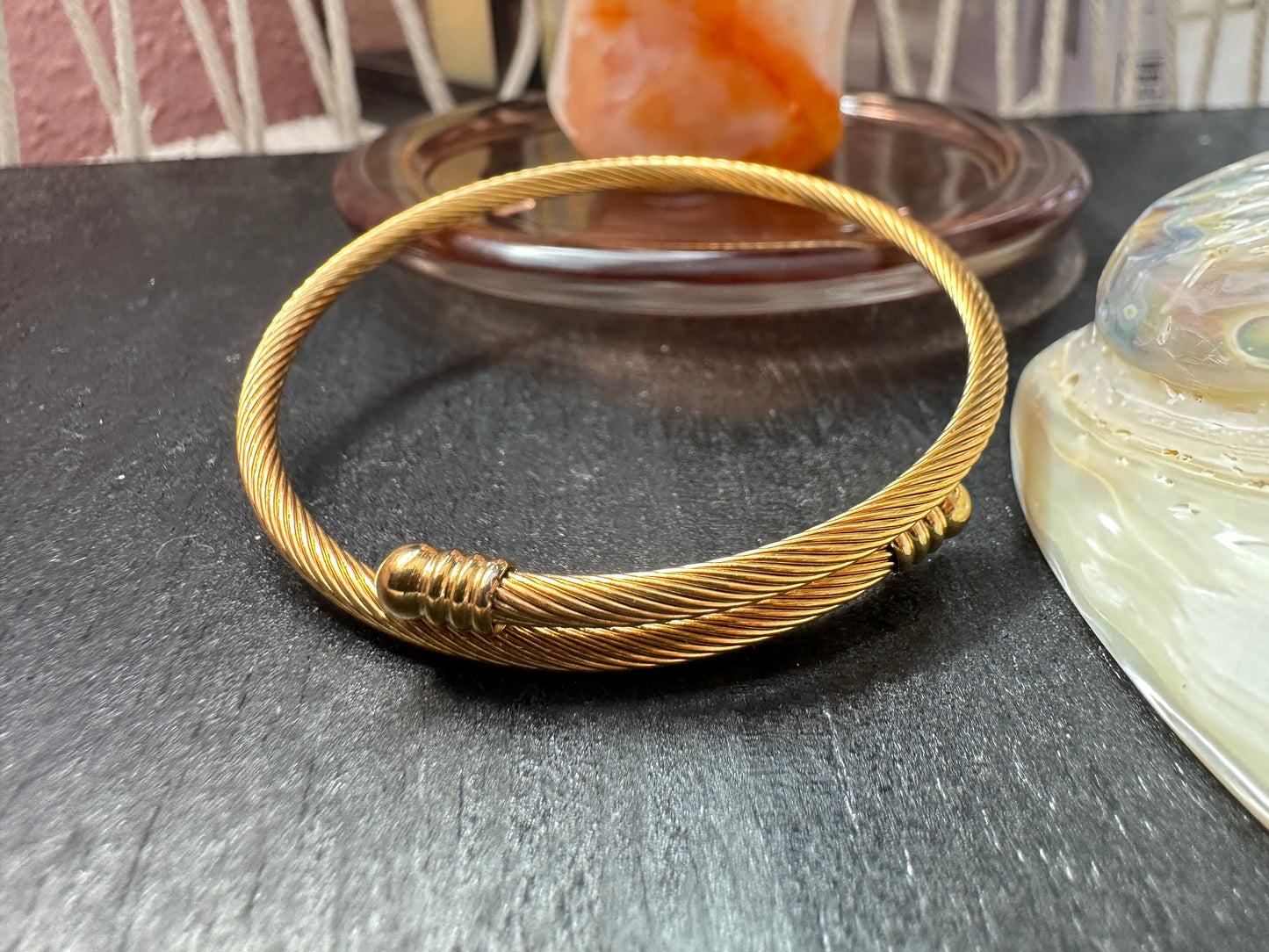 Round Stainless Steel Electroplating Bangle