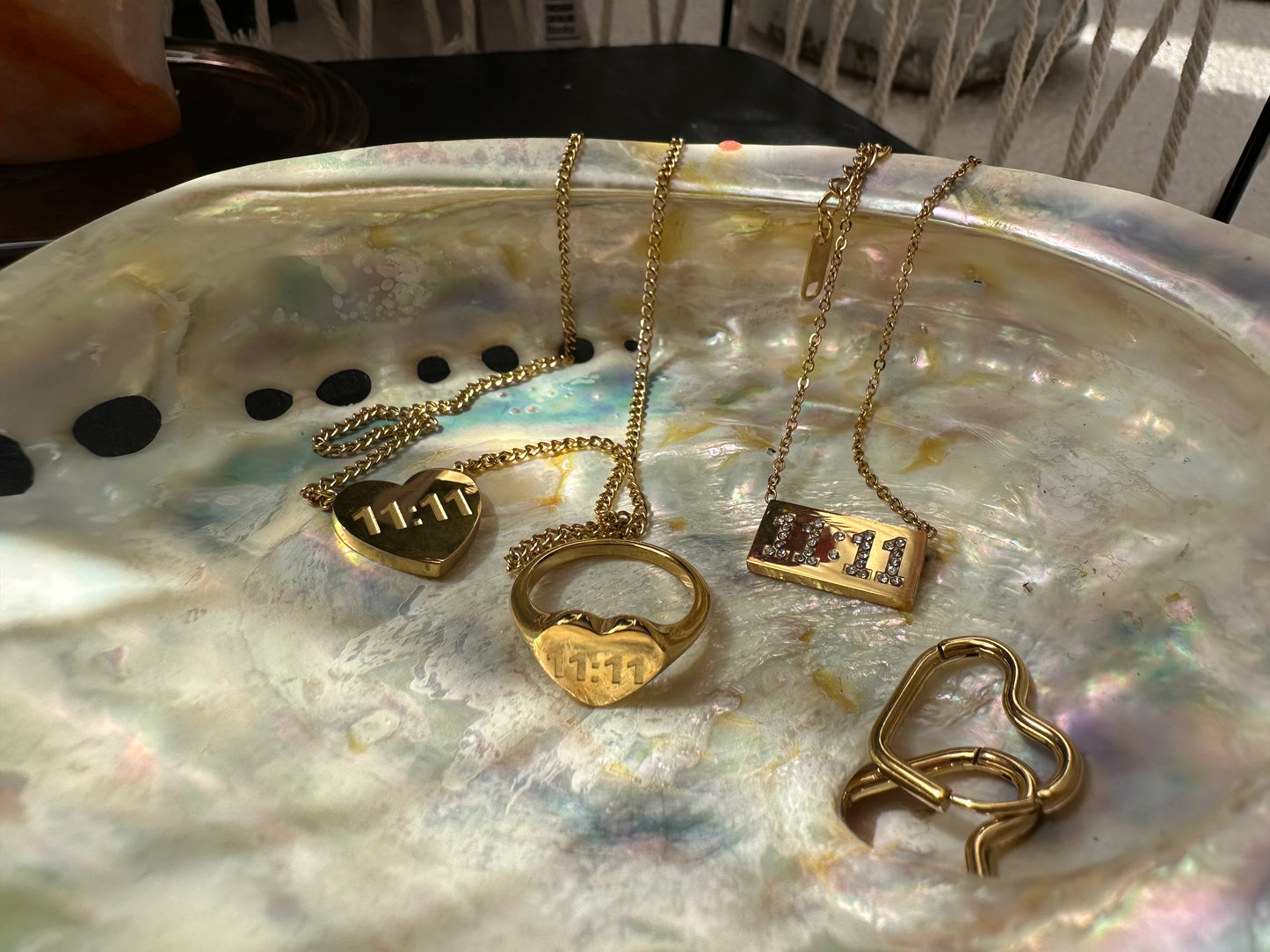 1111 heart shaped 18k ring