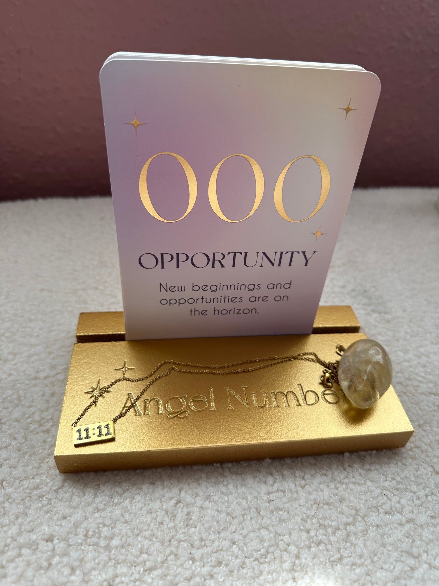 ANGEL NUMBER AFFIRMATION CARDS WITH WOODEN STAND