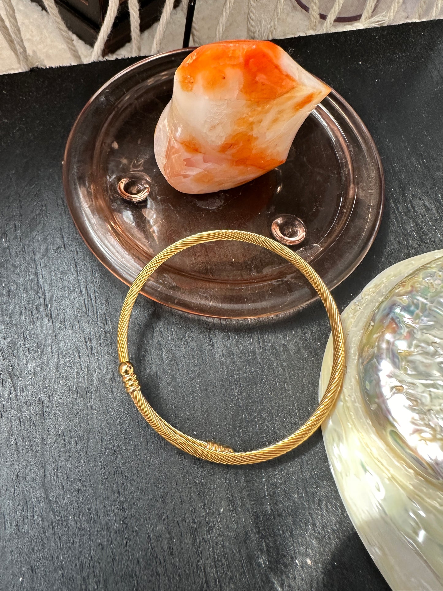 Round Stainless Steel Electroplating Bangle