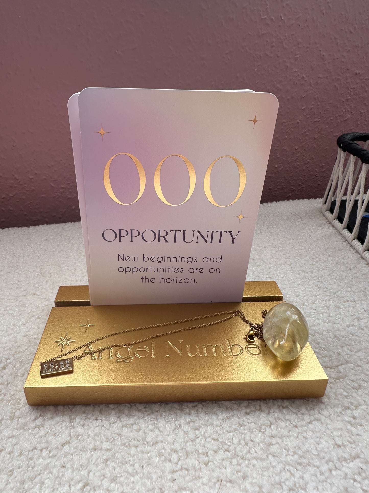 ANGEL NUMBER AFFIRMATION CARDS WITH WOODEN STAND