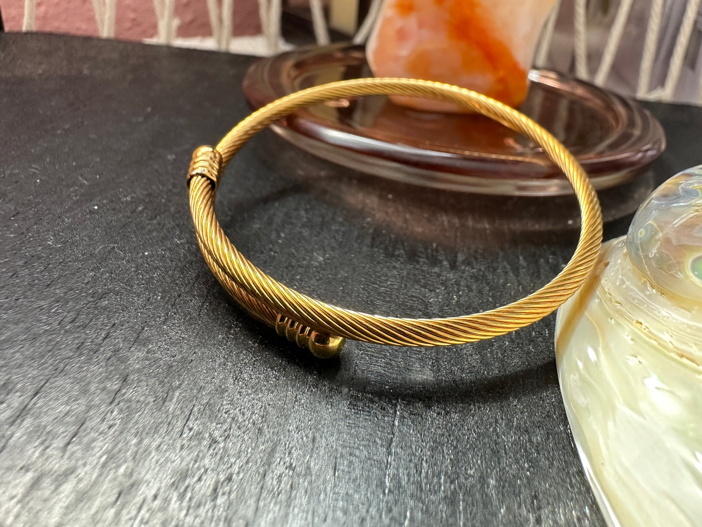 Round Stainless Steel Electroplating Bangle