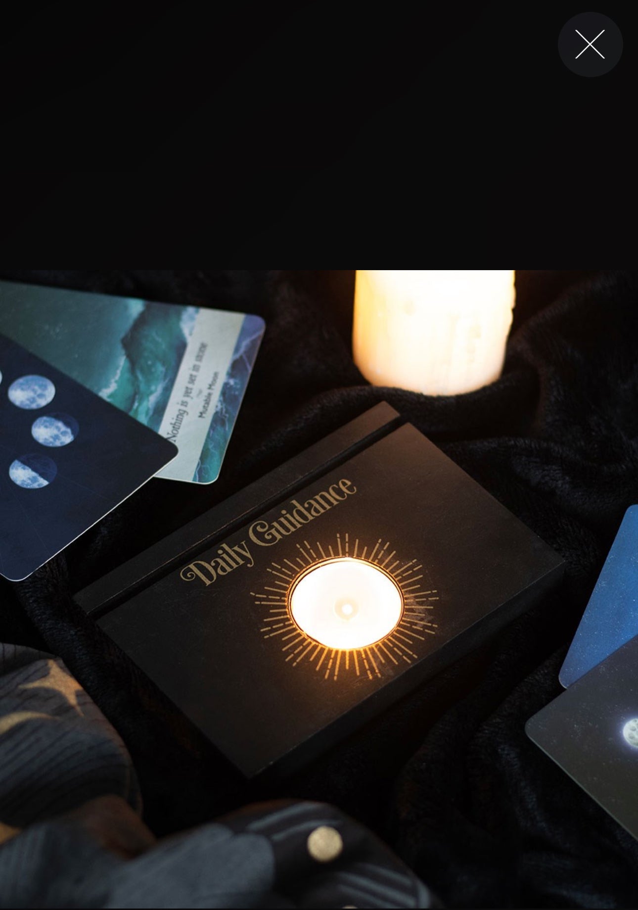 Black Daily Guidance Tarot Card Stand Tealight Holder