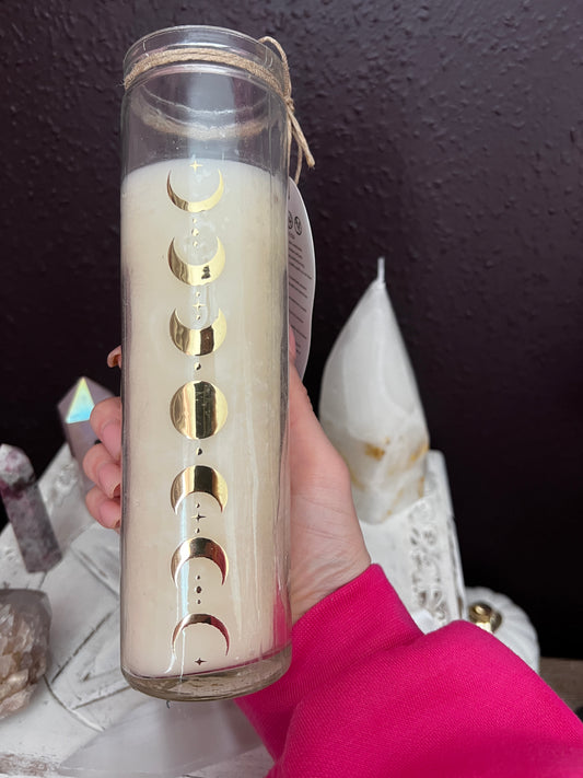 Moon phase coconut tall candle