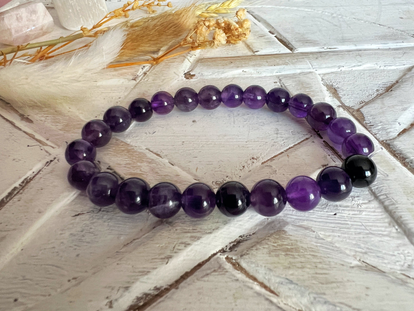 Amethyst stretchy bangle