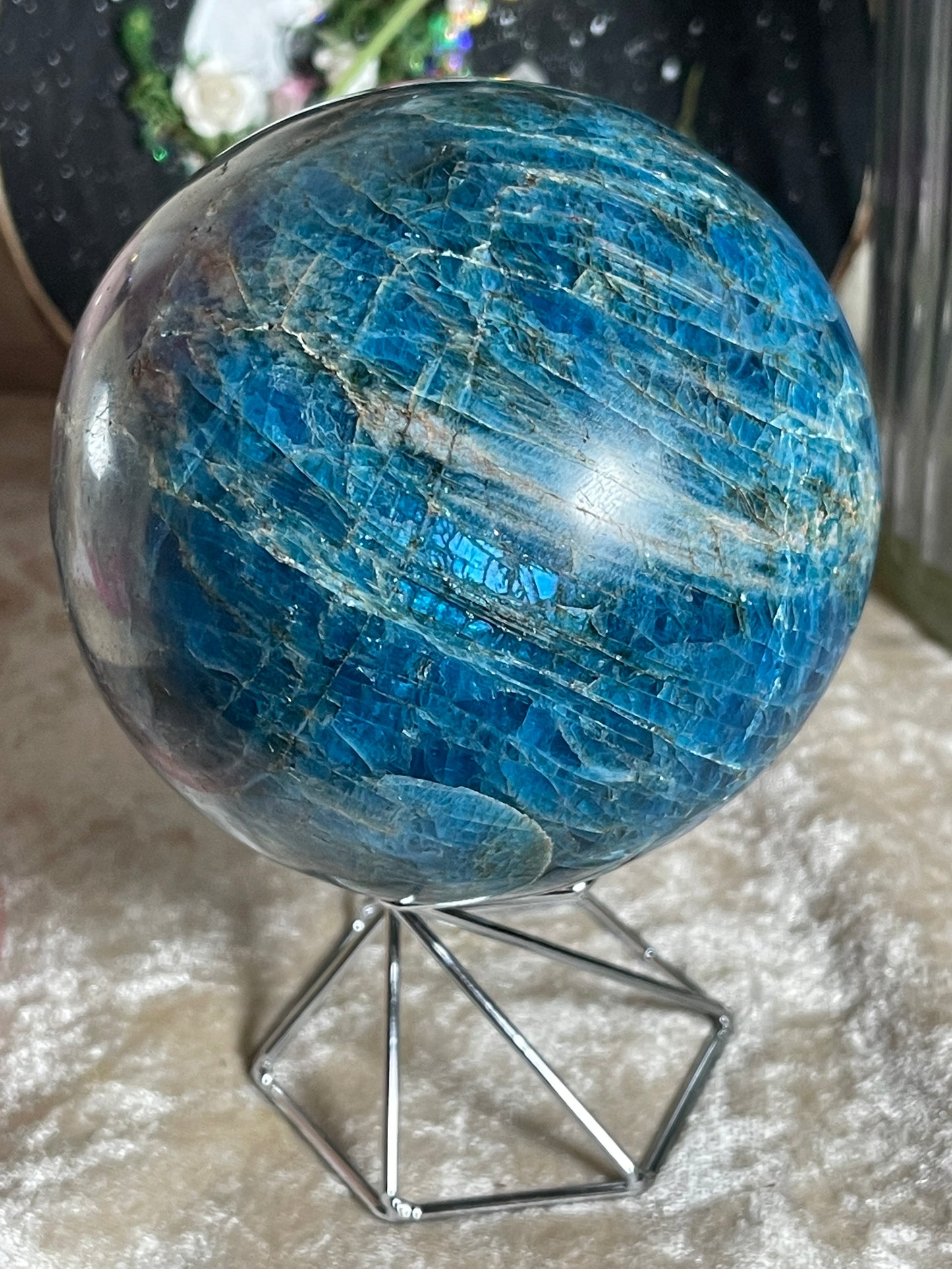 Blue Apatite Sphere