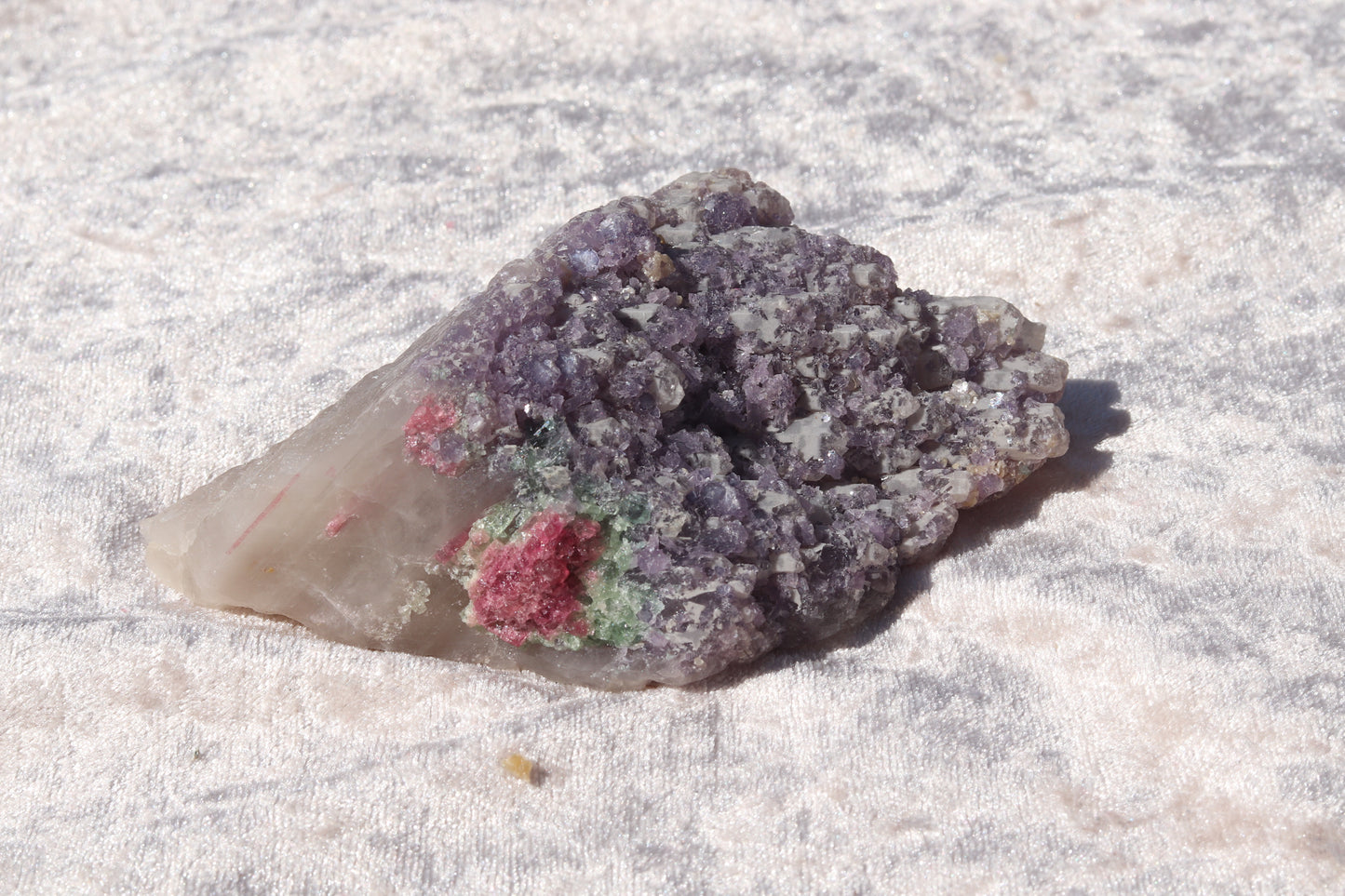 Lepidolite & Pink Tourmaline On Quartz