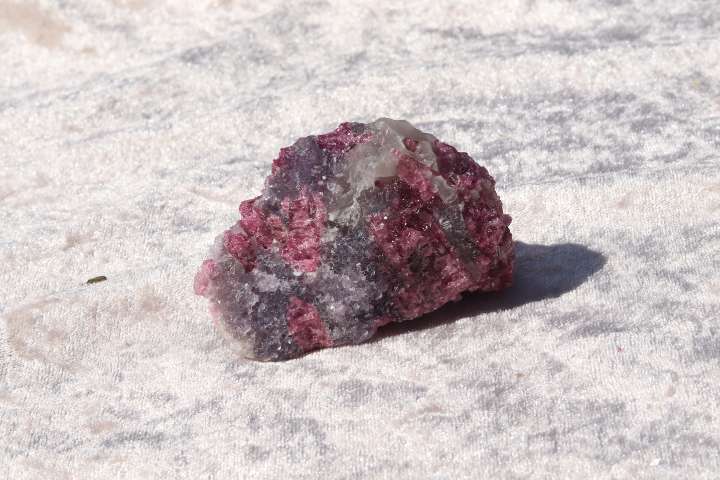 Lepidolite & Pink Tourmaline On Quartz