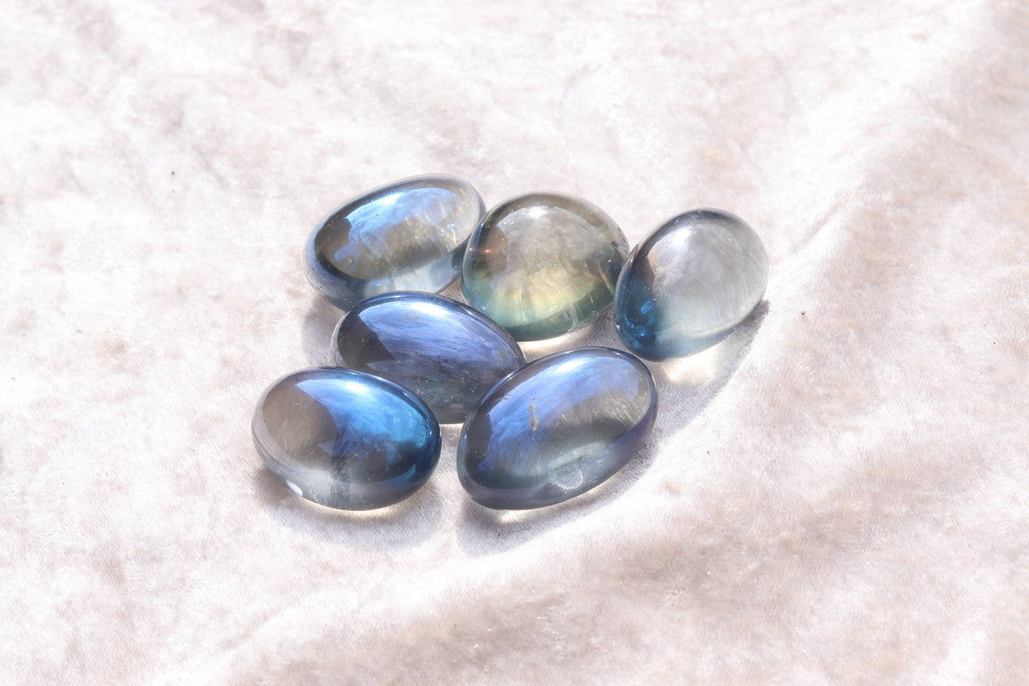 Blue Titanium Aura Quartz Tumbled Stone