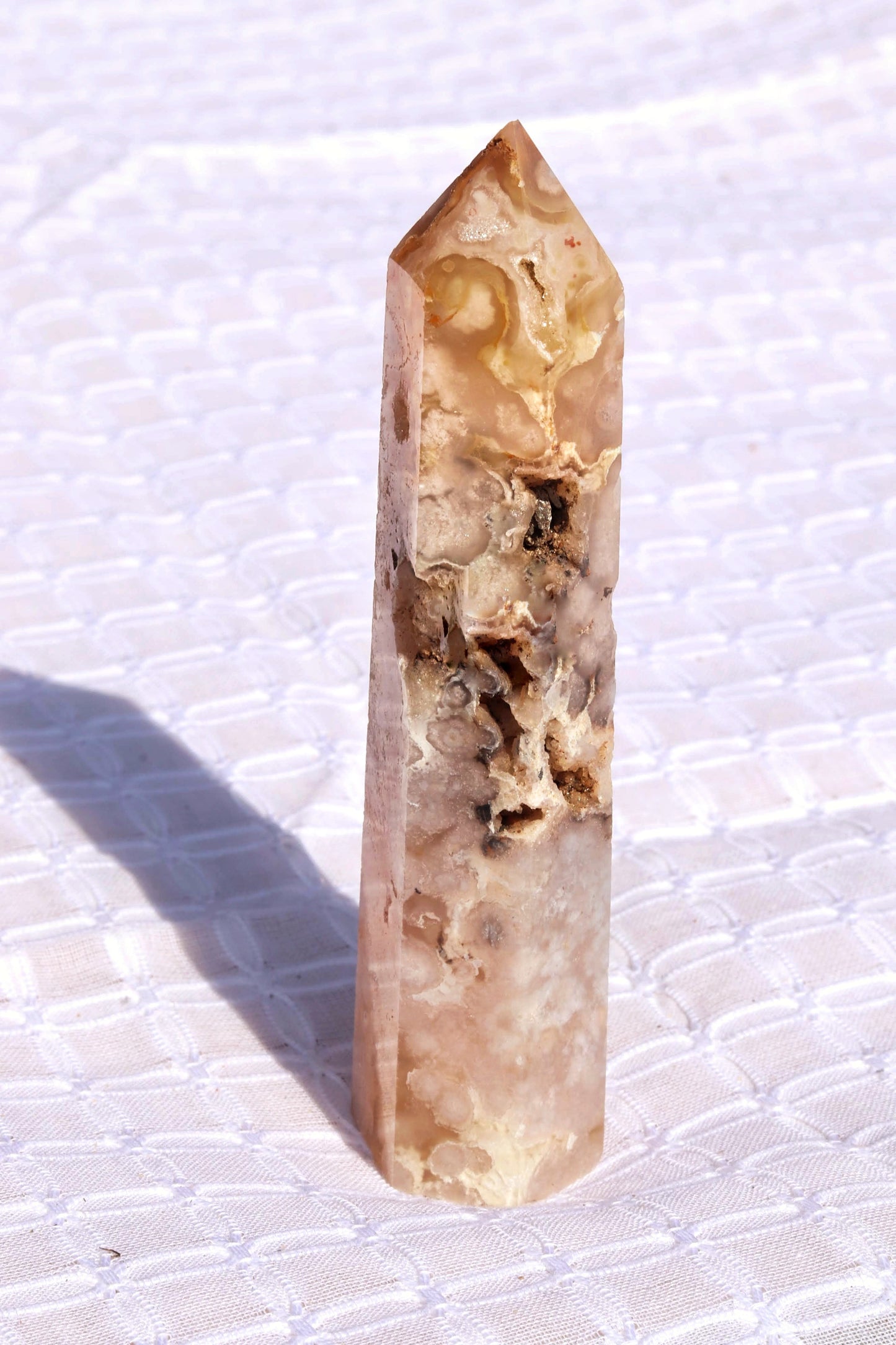 Flower Agate Crystal Tower