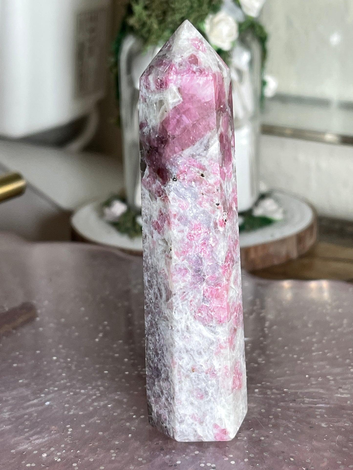 Lepidolite & Pink Tourmaline Tower