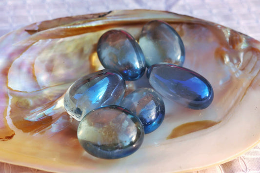 Blue Titanium Aura Quartz Tumbled Stone