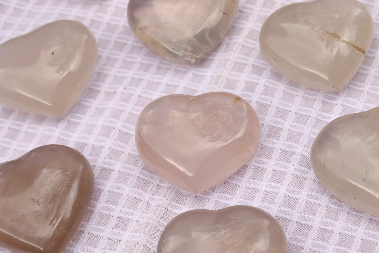 Girasol Quartz Carved Hearts