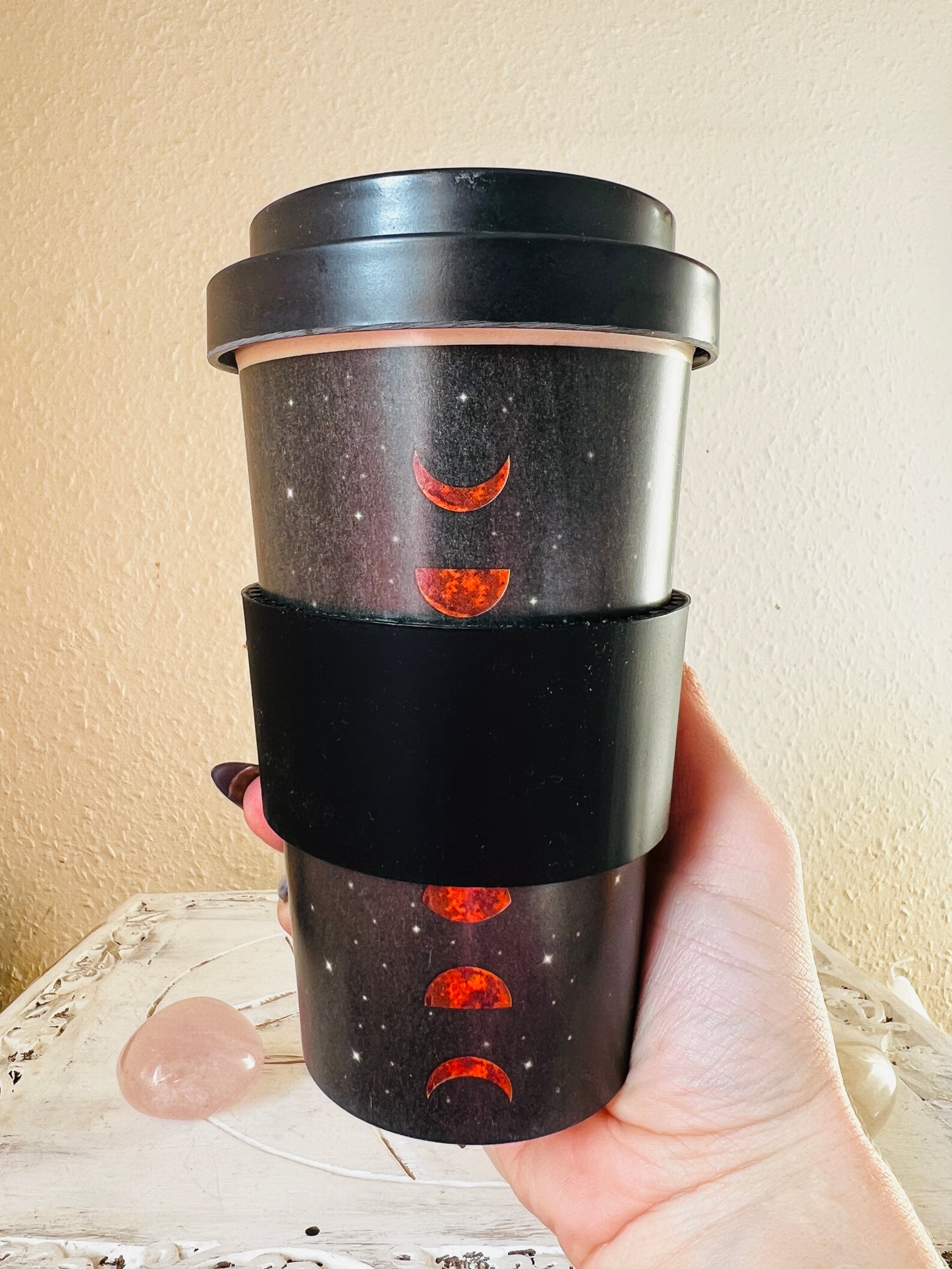 Moon phase bamboo eco travel cup