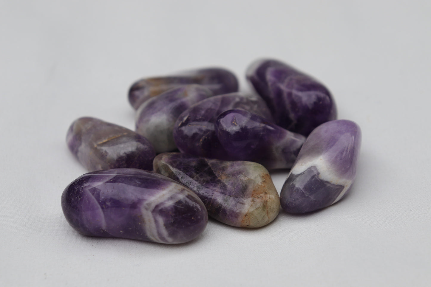 Amethyst  Chevron Tumbled Stone
