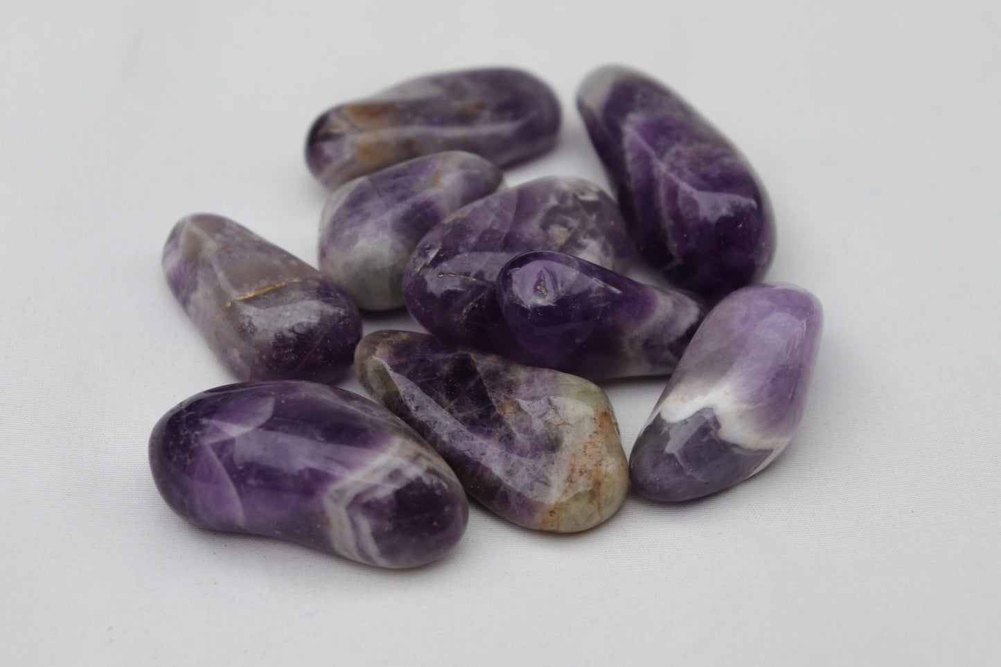 Amethyst  Chevron Tumbled Stone