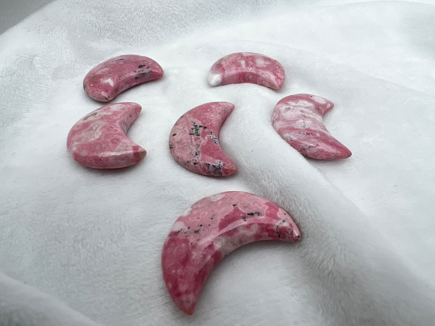 Rhodonite carved mini moon