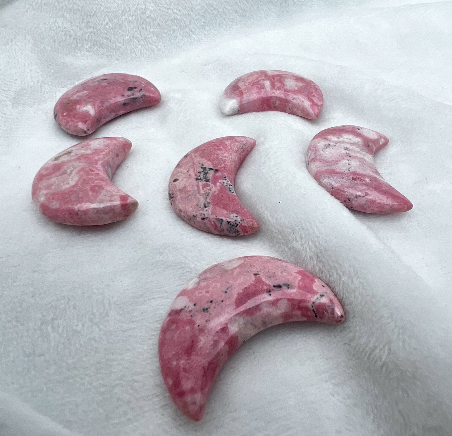 Rhodonite carved mini moon