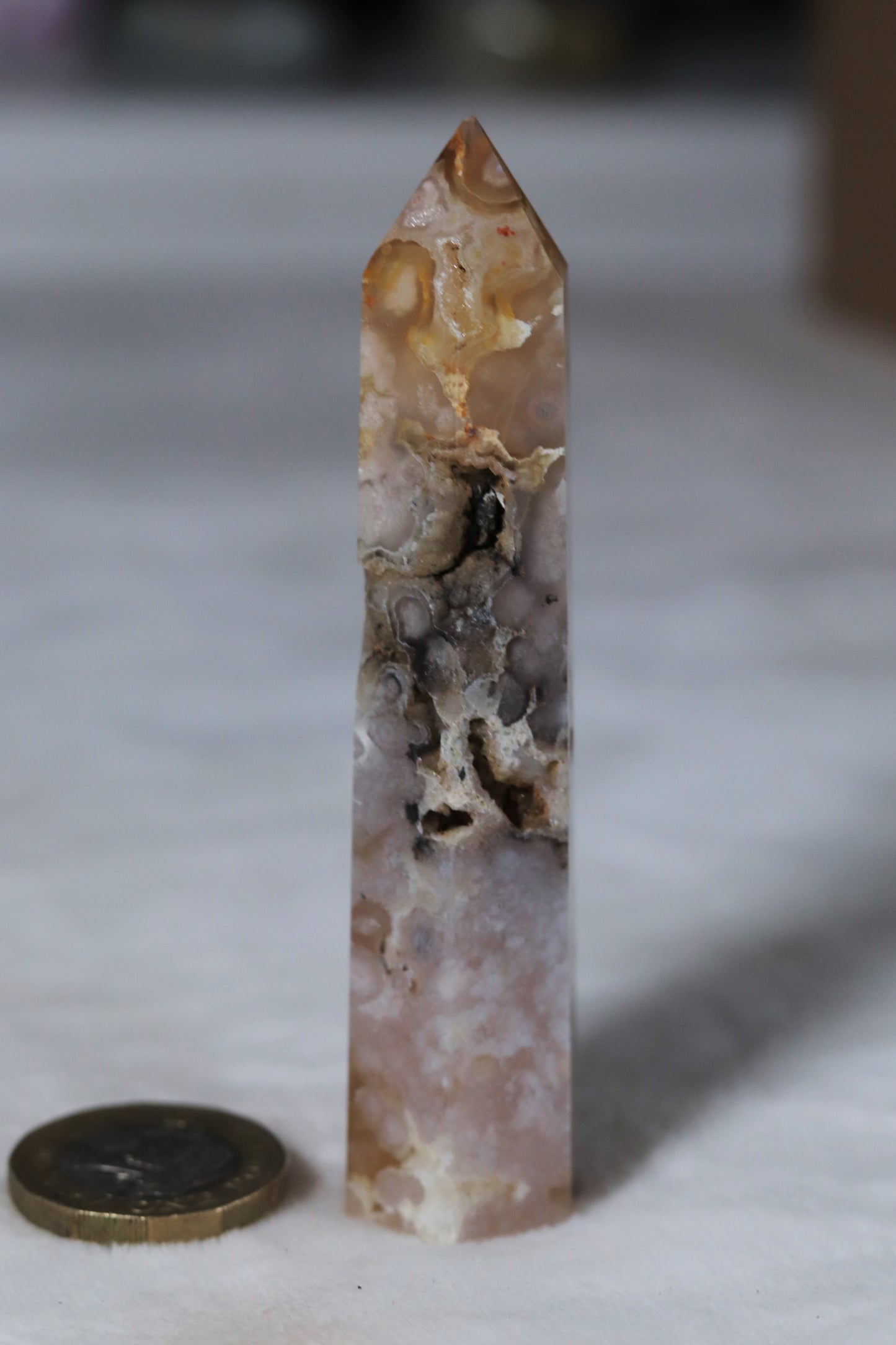 Flower Agate Crystal Tower