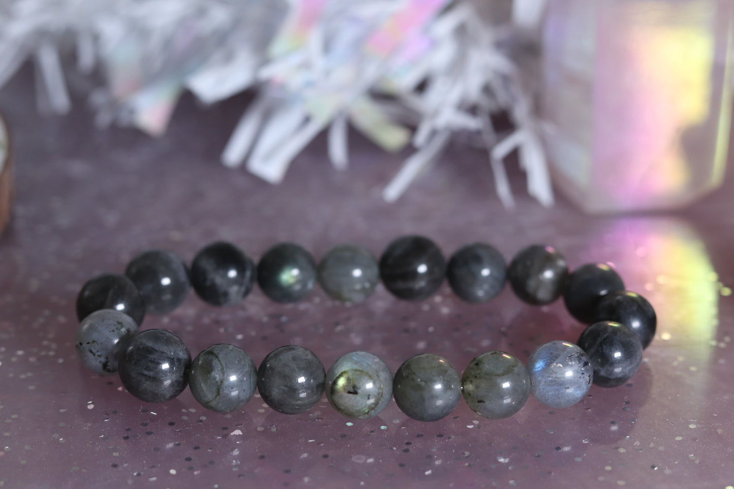 Labradorite stretchy Bangle