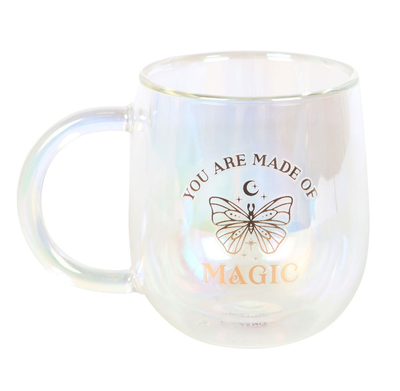 YOU ARE MADE OF MAGIC IRIDESCENT DOUBLE WALLED GLASS MUG