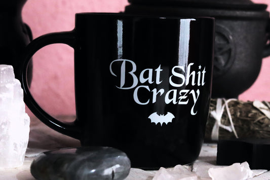 Bat s**t crazy slogan mug