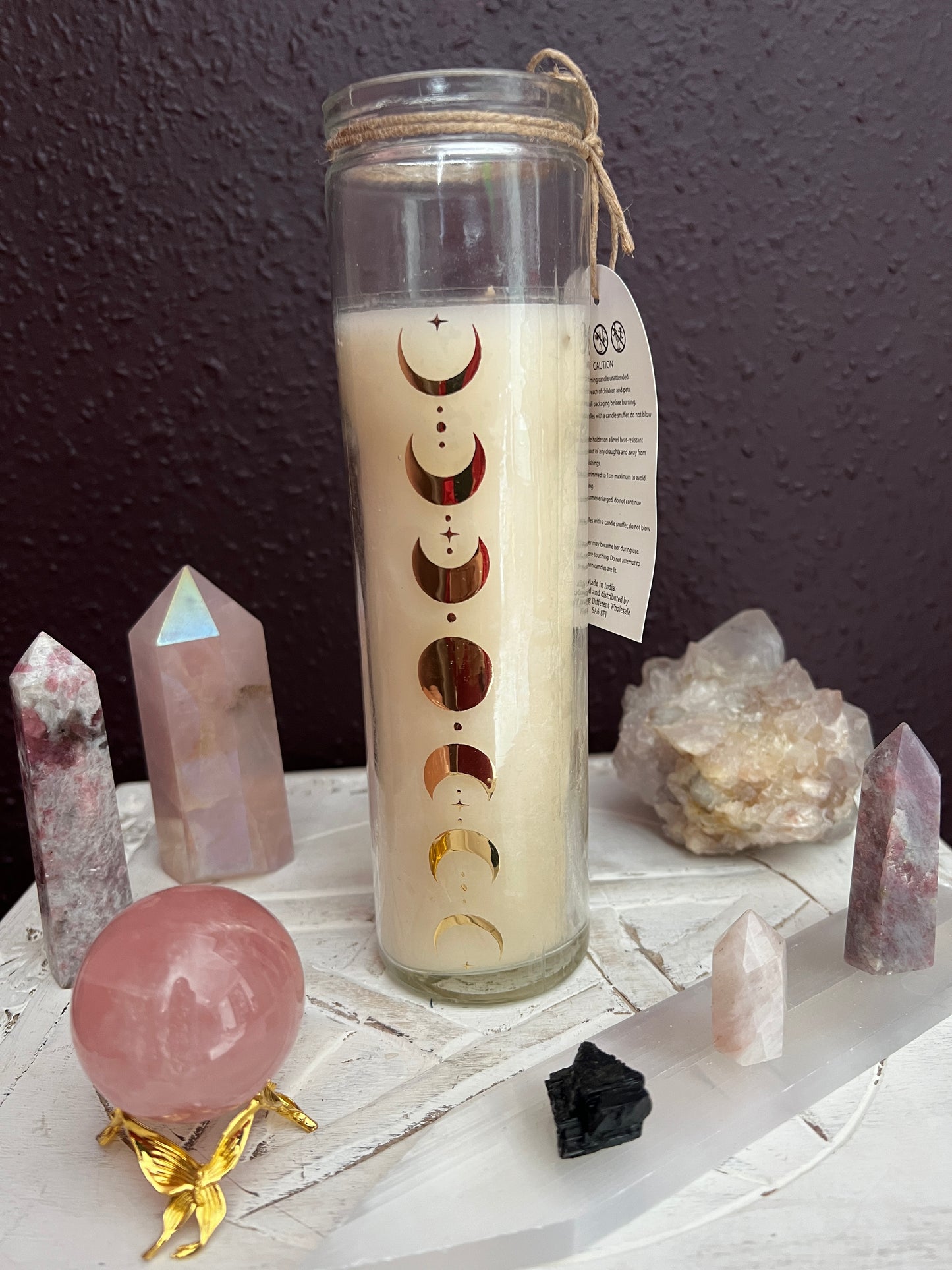 Moon phase coconut tall candle