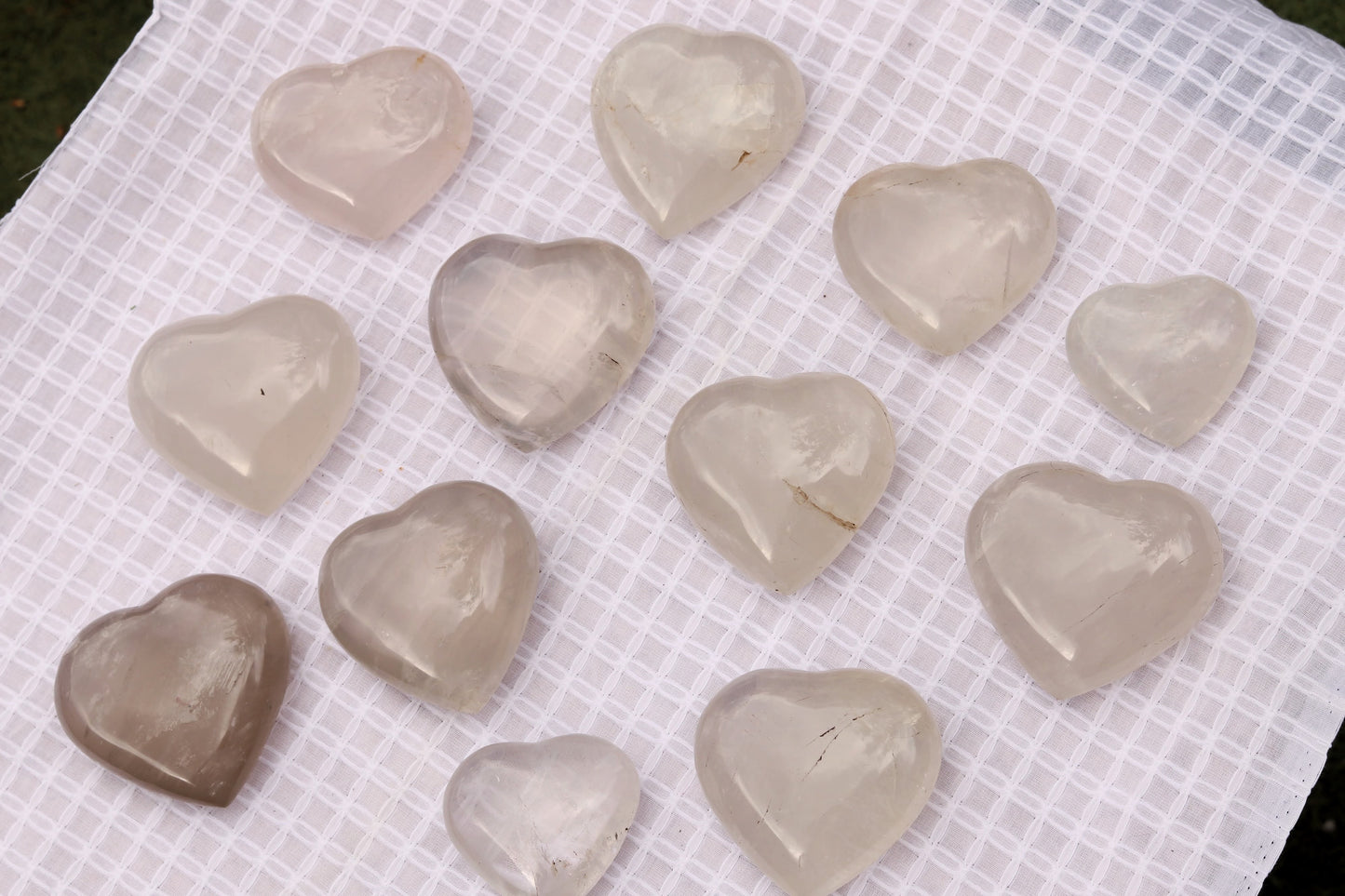 Girasol Quartz Carved Hearts