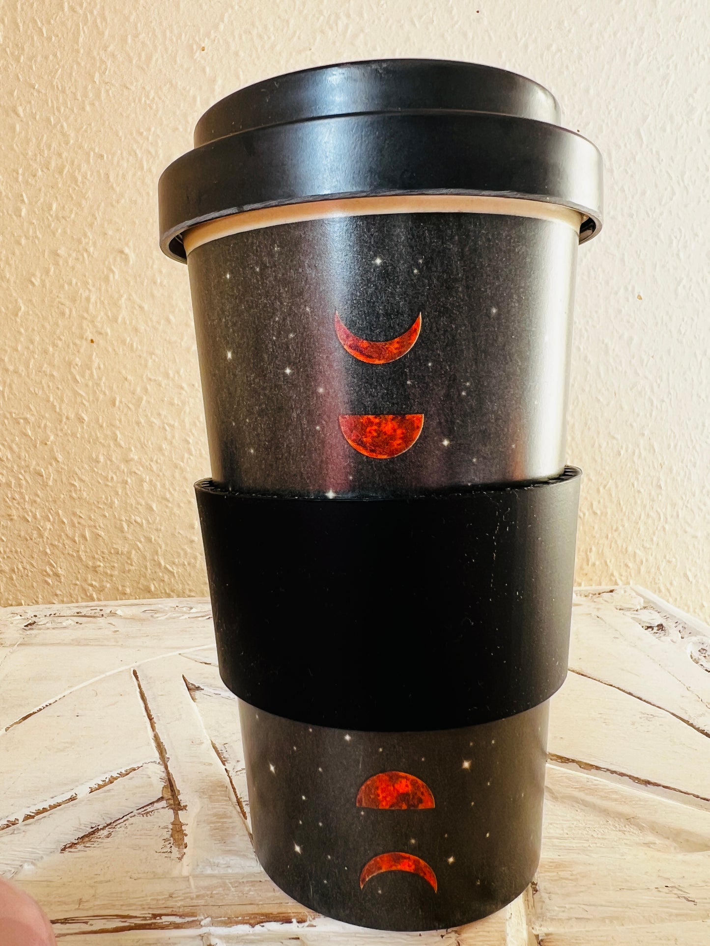 Moon phase bamboo eco travel cup