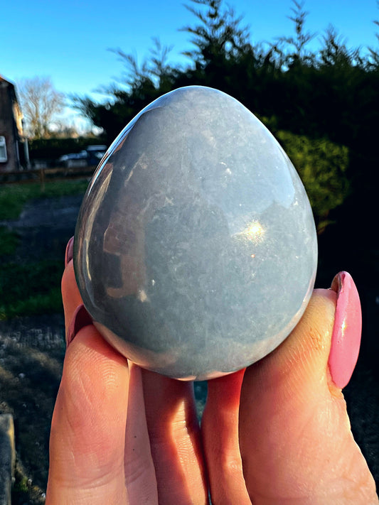 Angelite carved egg