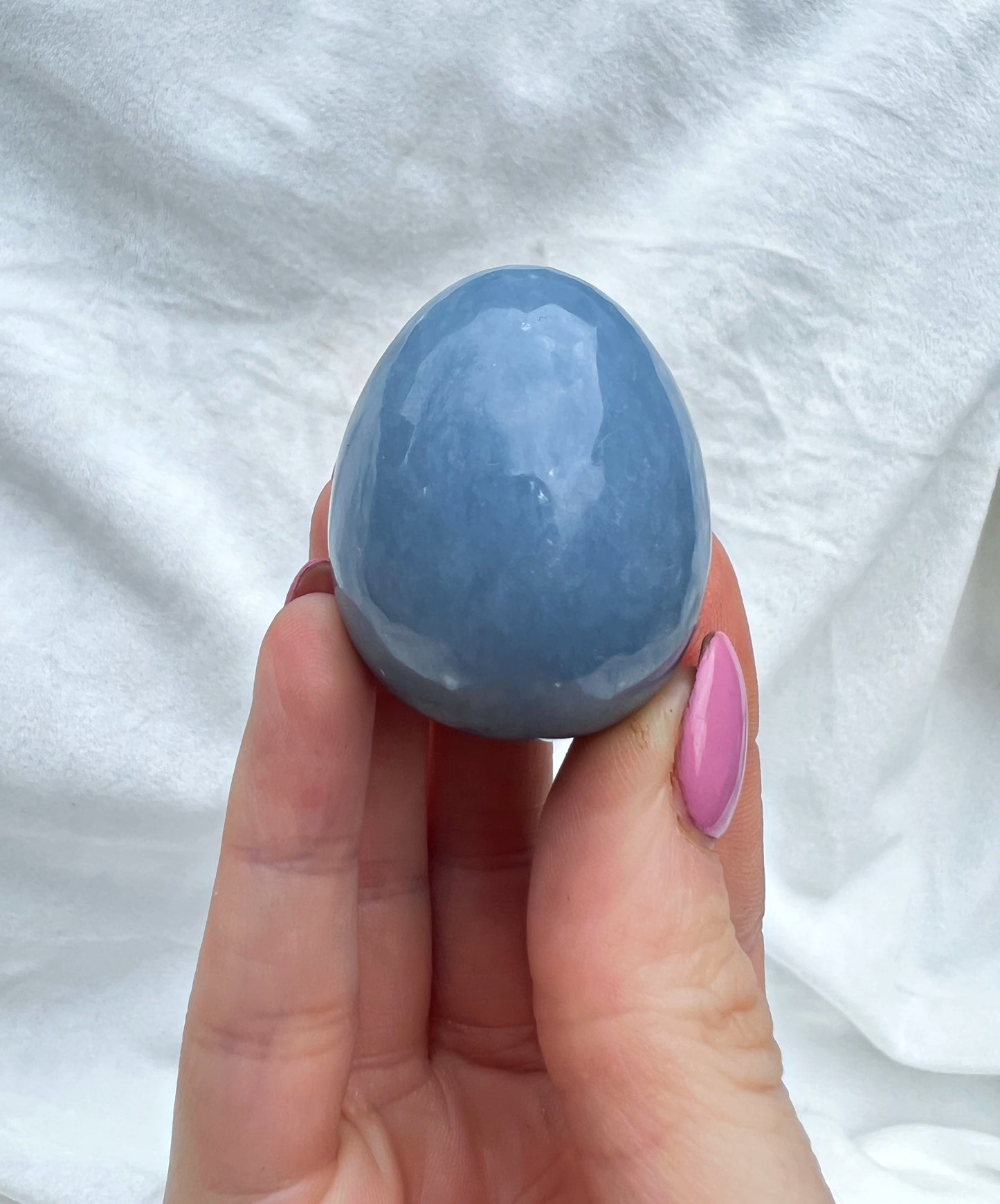 Angelite carved egg
